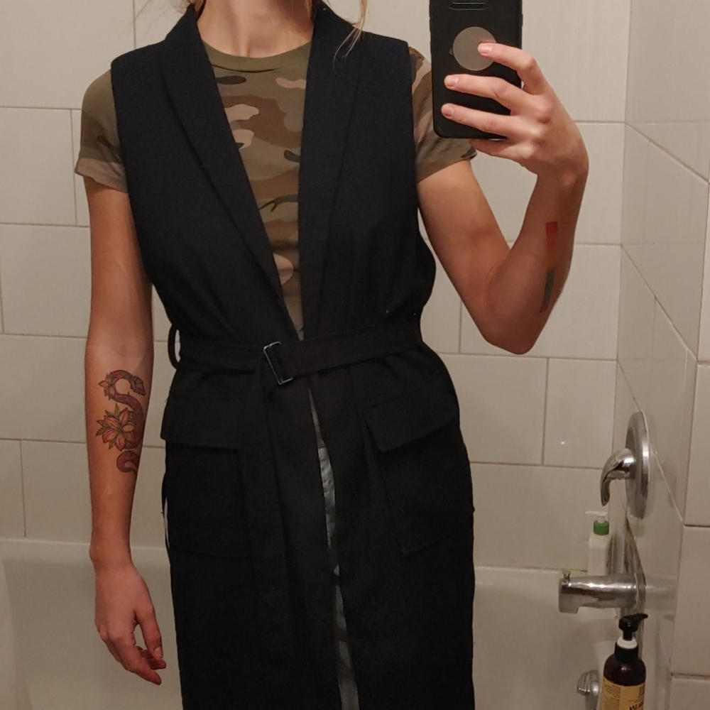 Topshop Navy trench vest